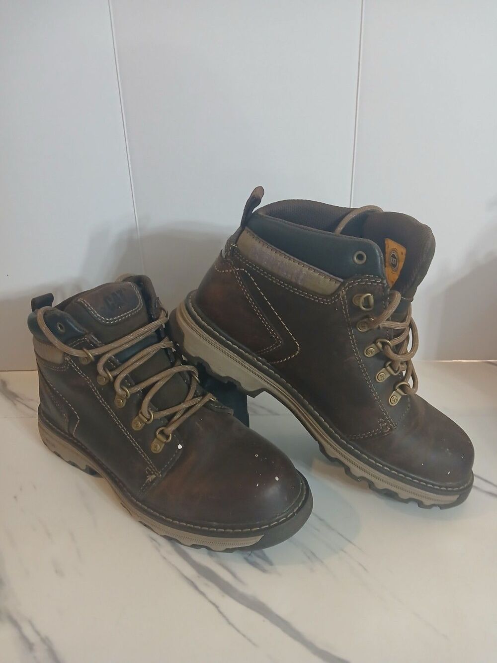 Caterpillar Women's Size 8 Ellie Steel Toe Dark Brown Work Boots P74095  Insole